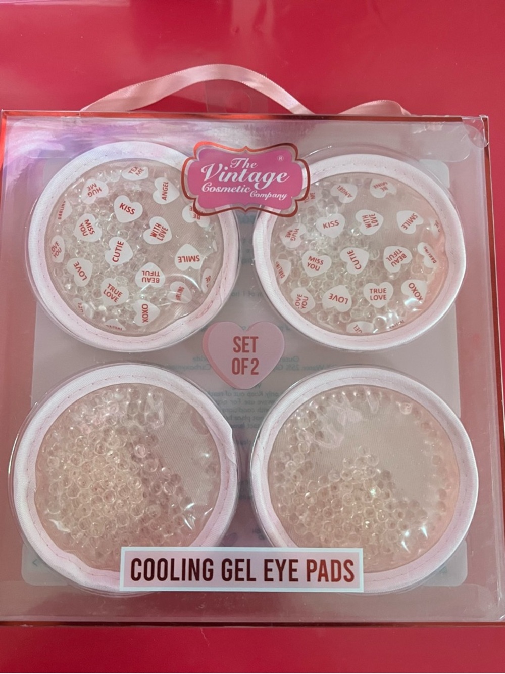 The Vintage Cosmetic Company Pink Cooling Gel Eye Pads - Set of 2